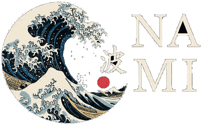 NAMI logo — a great wave roundel beside the wordmark